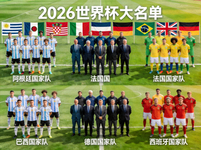 各国家队公布2026世界杯大名单，教练与球员合影